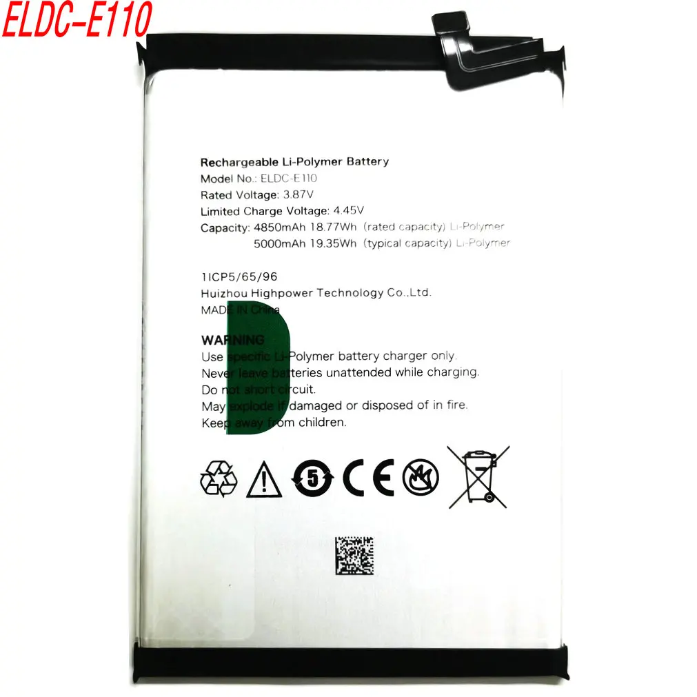 3.87V 5000mAh UMI Umidigi ELDC-E110 Rechargeable Li-ion Polymer Mobile Phone Battery