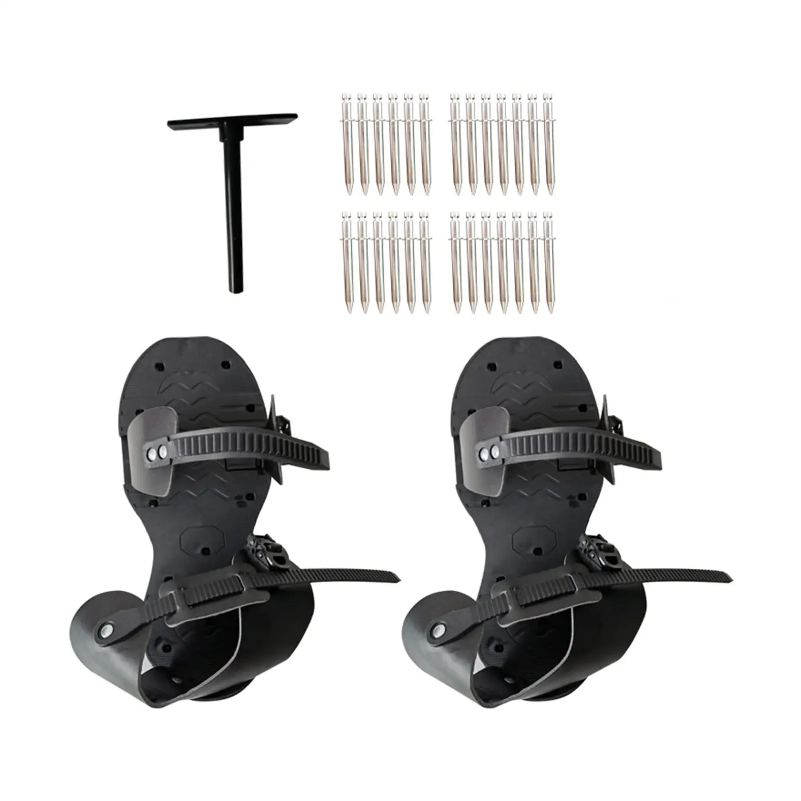 2Pcs Lawn Aerator Shoes Aerating Practical Gardening Tool Unique Design Black Heavy Duty for Garden Grass Patio Yard Soil