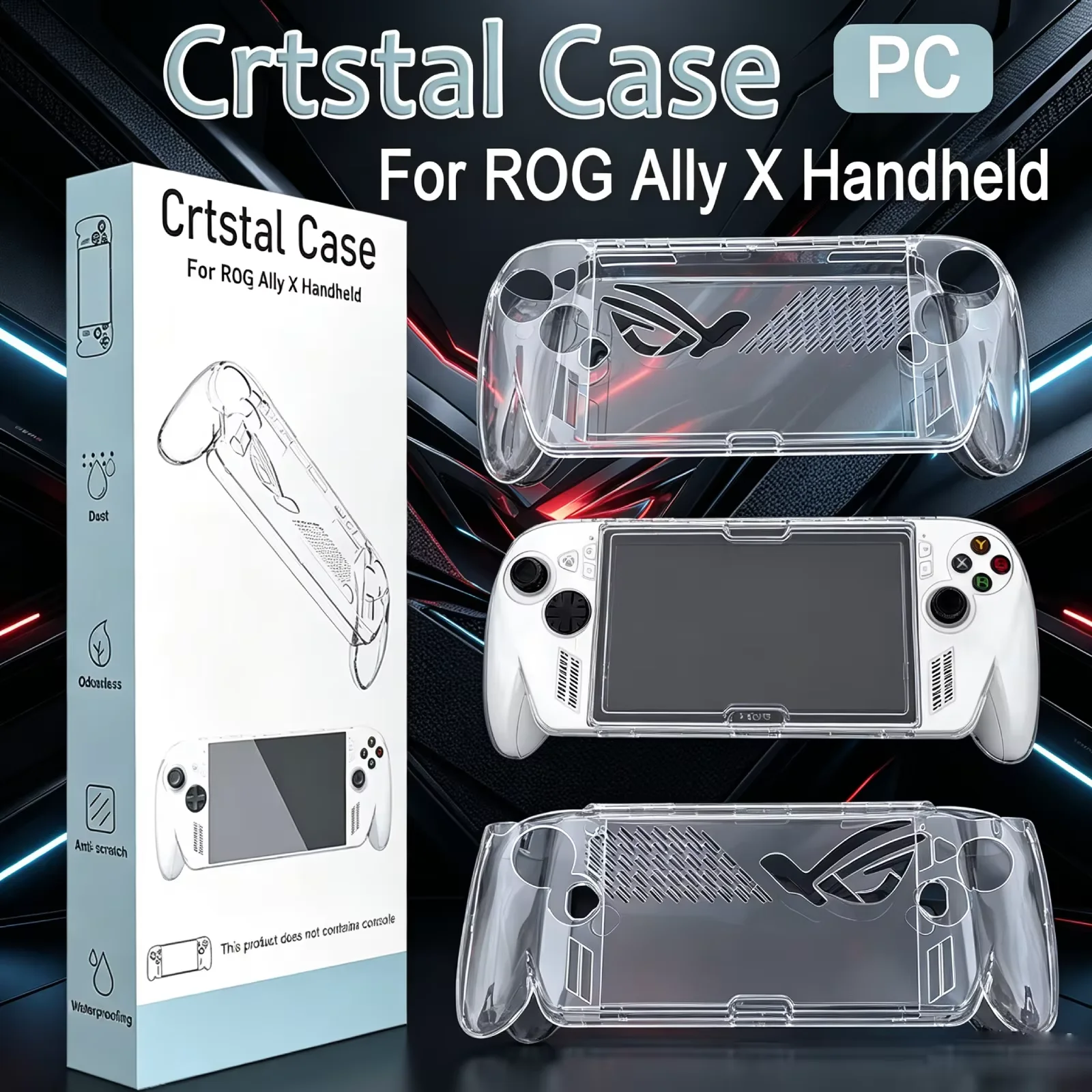 Funda Protectora de Cristal a Prueba de Golpes para ROG Ally X - Cubierta de PC de Alta Transparencia y Accesorio de Juego Resistente al Sudor