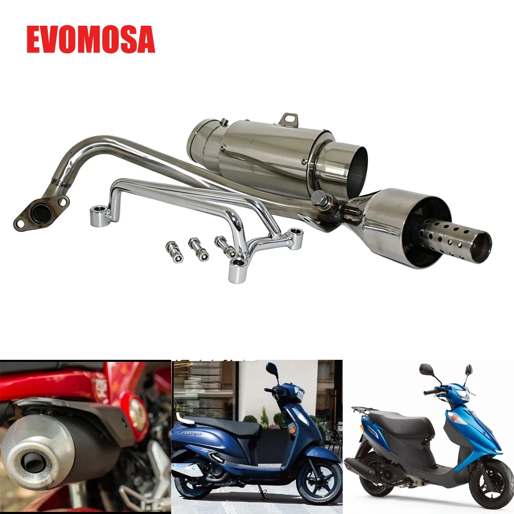 Motorcycle Exhaust Muffler Stainless Steel Racing Exhaust Pipe with Mounting Hardware For Suzuki GSXR1000 Address V125G V125S