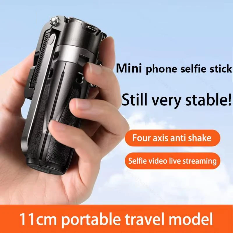 Handheld Selfie Stick Tripod Stand Foldable Phone Holder With Bluetooth Remote Portable Keychain for iPhone Smartphone General