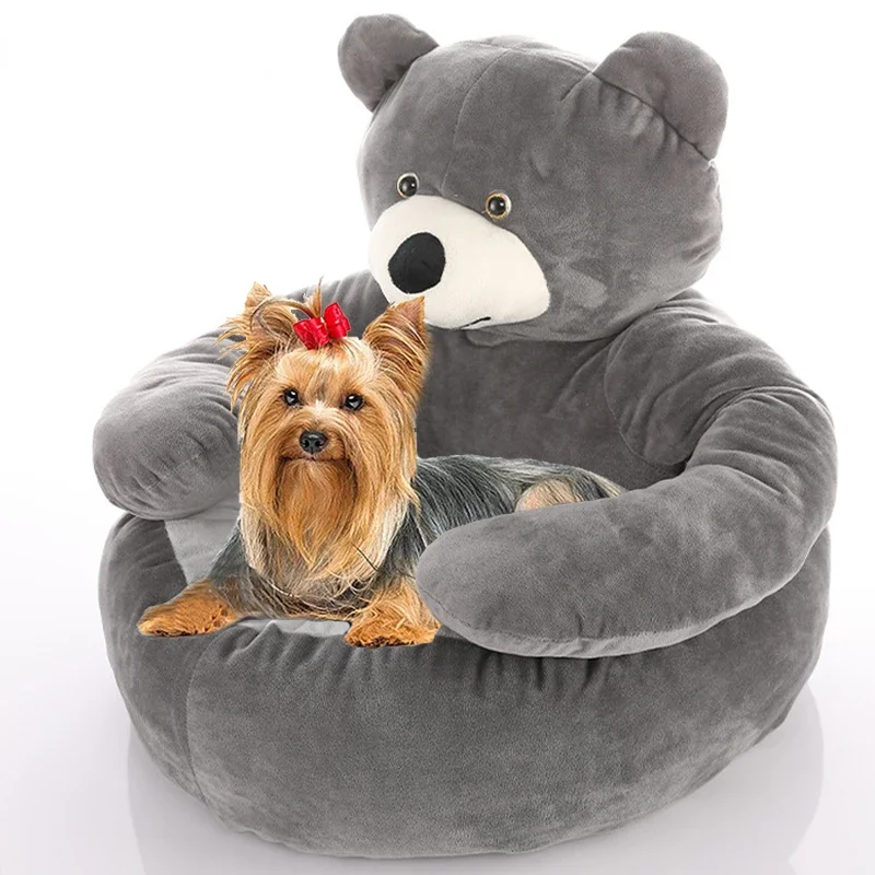 Super Soft Pet Bed Winter Warm Cute Bear Hug Cat Sleeping Mat Plush Large Puppy Dogs Cushion Sofa Comfort Pet Supplies