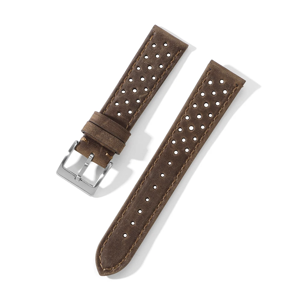18mm 20mm 22mm Vintage Echtleder-Armband Universelles Rindsleder-Uhrenarmband Poliert & Matt Atmungsaktives Armband Sportgürtel-Accessoire – Detail 31