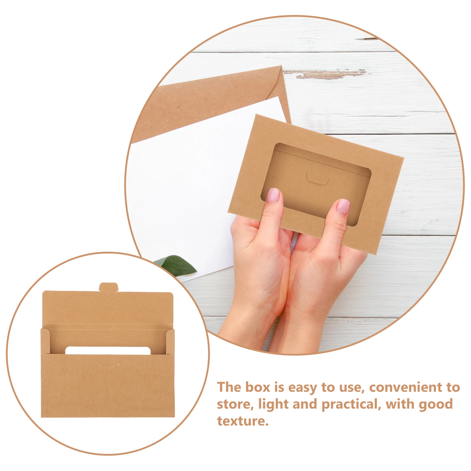 

10 Pcs Window Postcard Box Postcards Shipping Boxes Cellophane Kraft Paper Envelope