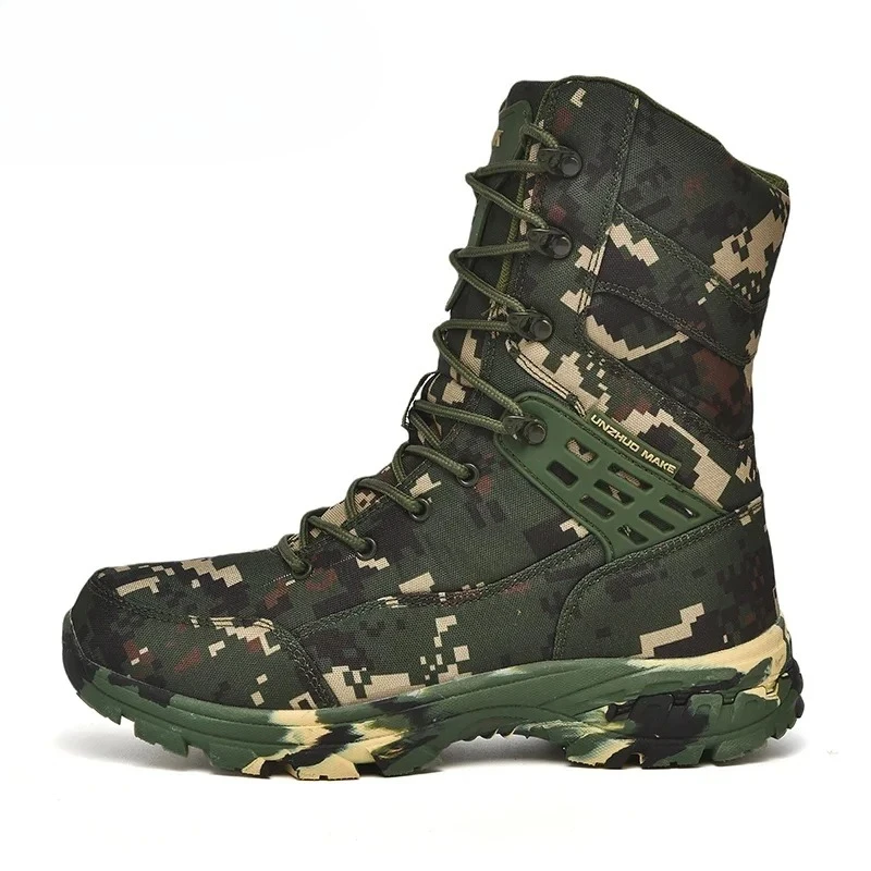 

2025 Men's Camouflage Tactical Boots Desert Waterproof Work Safety Shoes Mountaineering Shoes Ankle Boots Men's Outdoor Boots