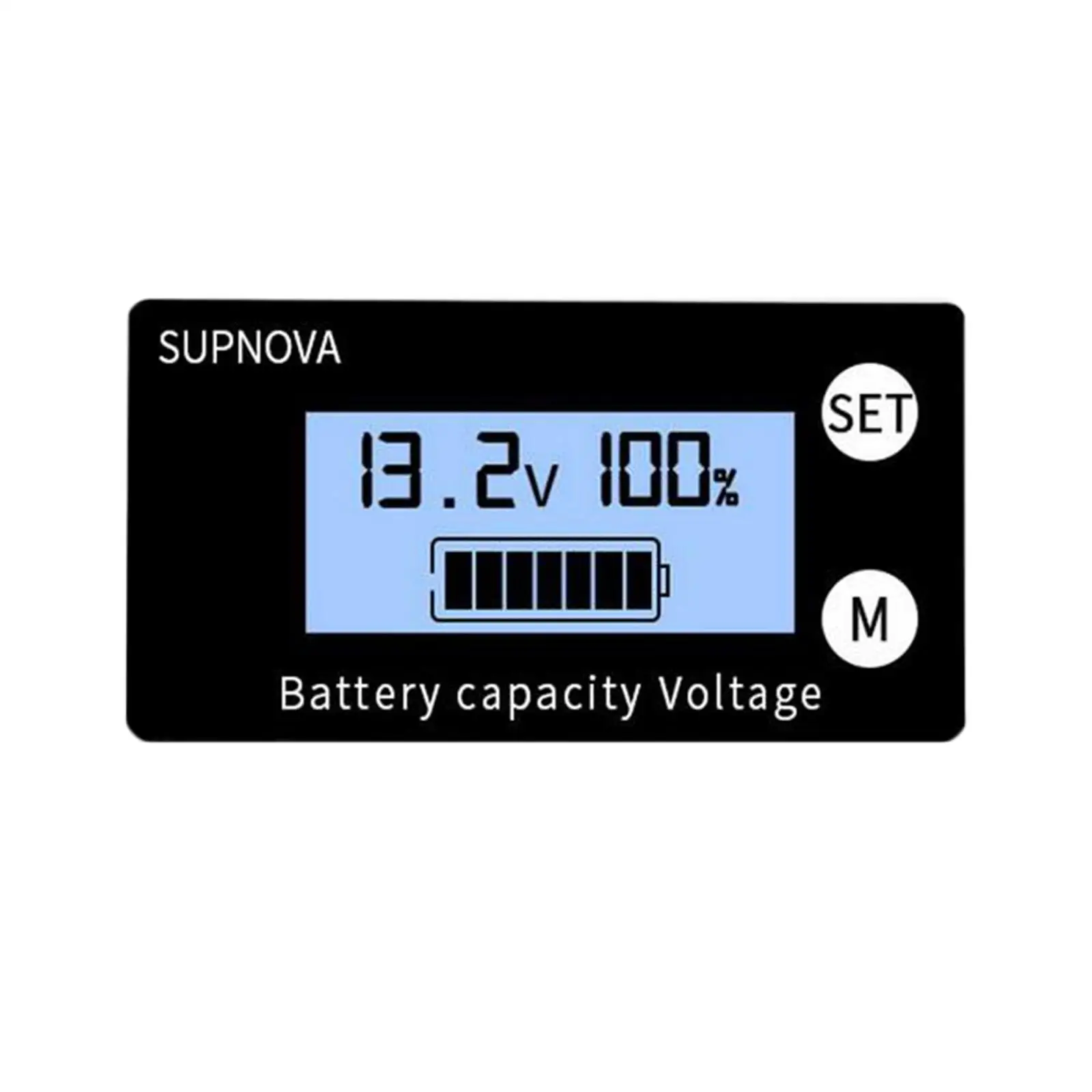 Battery Monitor,8-100V Digital Battery Capacity Tester,Percentage Level Voltage Temperature Switch Meter Gauge,DC 8V-100V LCD