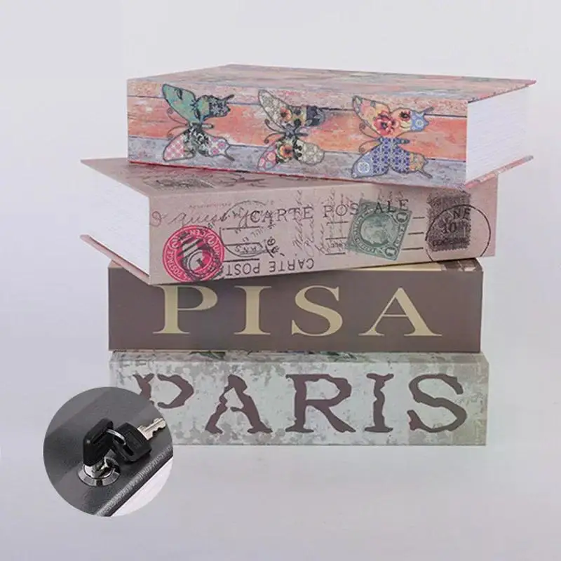 Safe Box Valuables Security Dictionary Book with Lock Security Key Lock Secret Book Code Money Simulation Book Cash Safety Desig