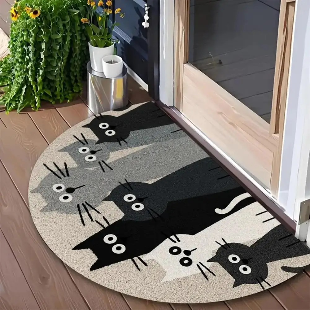 Floor Mat Anti Slip Cat Attern Facecloth Floor Mat Bathroom Entrance Living Room Three Floor Mats Home Decoration Washable