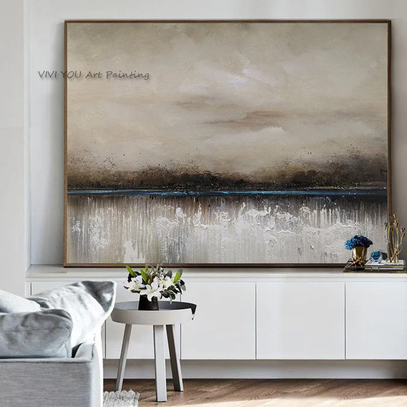 

Hand Painted Abstract Acrylic Sea Paintings On Extremely Unique Painting Contemporary Large Abstract Wall Painting