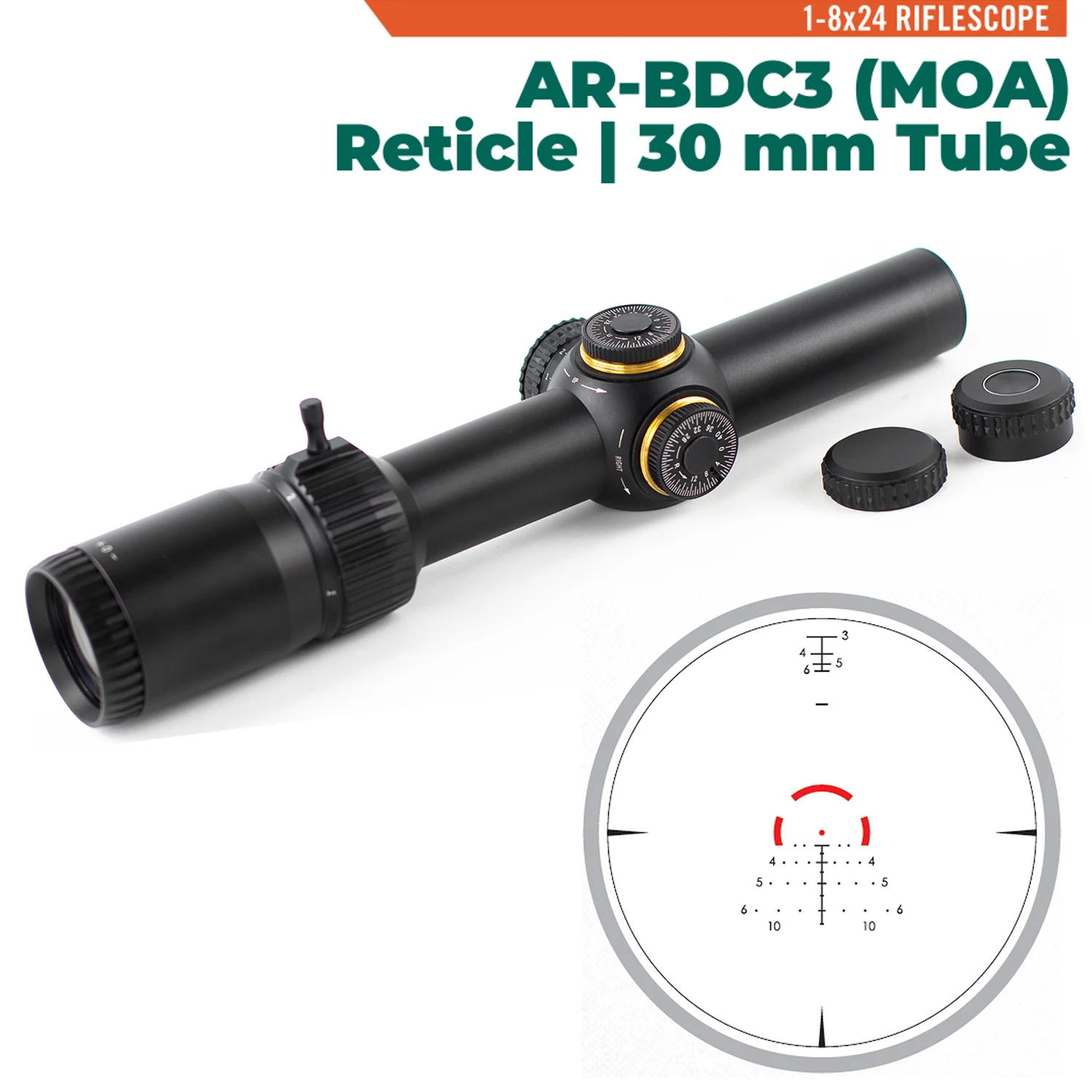 Vortex Strike Eagle 1-8x24 SFP LPVO Rifle Scope AR-BDC3 (MOA