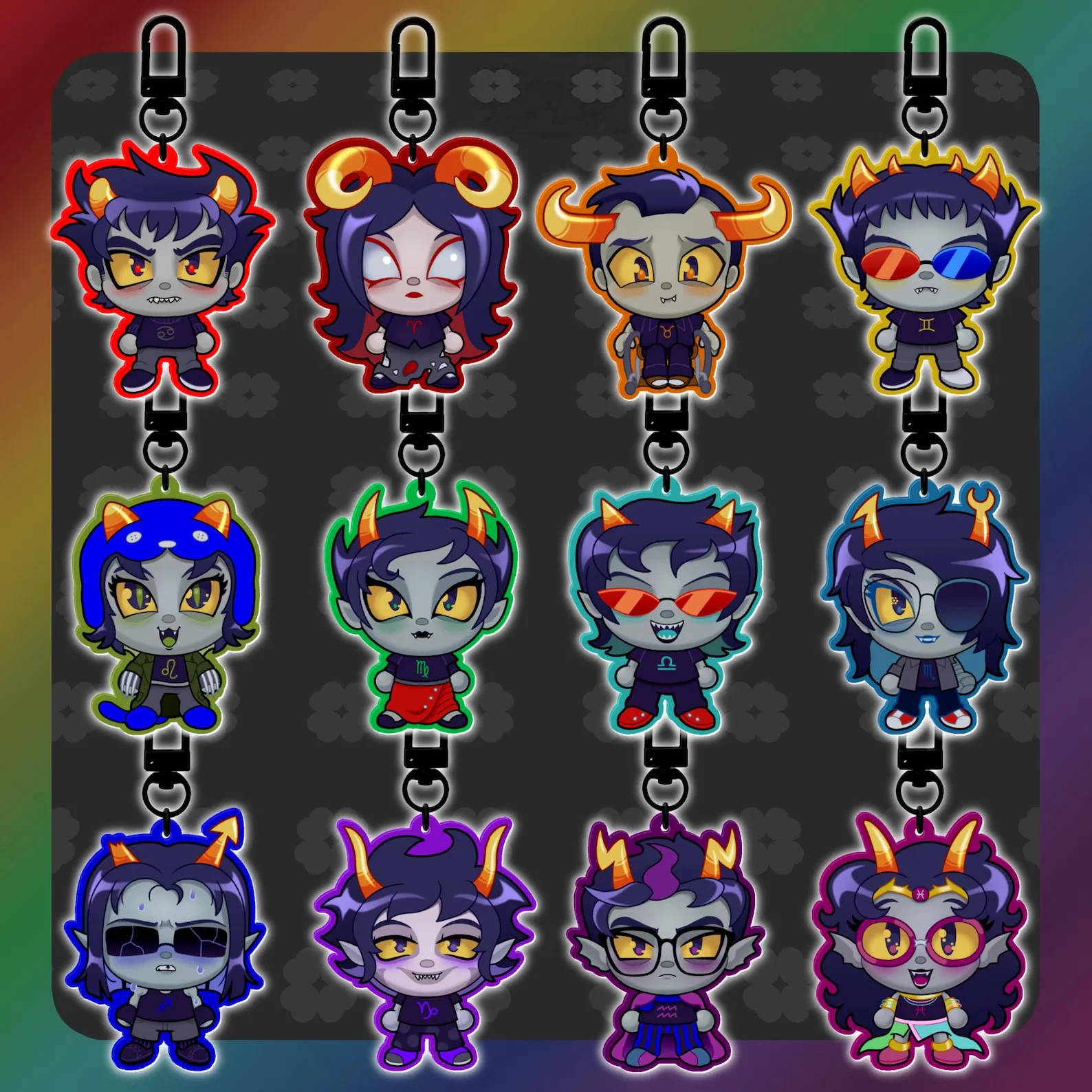 Fantasy Troll Character Acrylic Keychain, Cute Chibi Monster Charm, Anime Style Pendant for Backpack Bag Keys Decoration Gift
