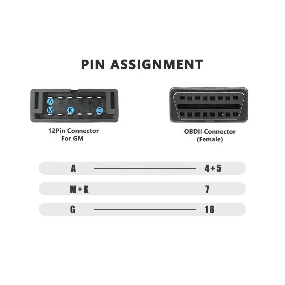 Compatible Cable 12Pin to 16Pin OBD1 OBD2 Connector Diagnostic Adapter for GM