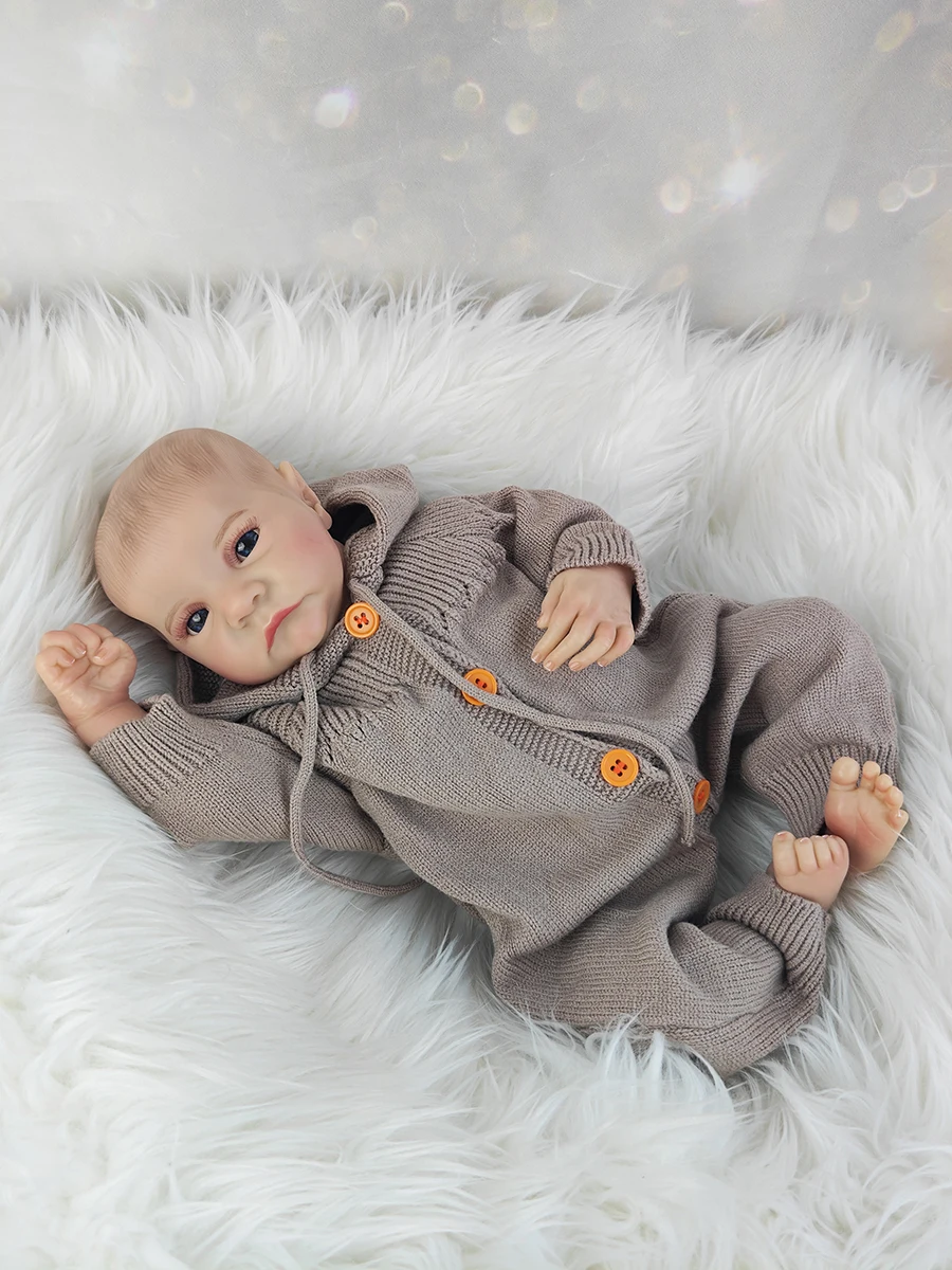 18Inch 46cm Boy Soft Cloth Body Dolls Painted Newborn Baby Doll Toys For Kid's Christmas Gift Muñecas Reborn