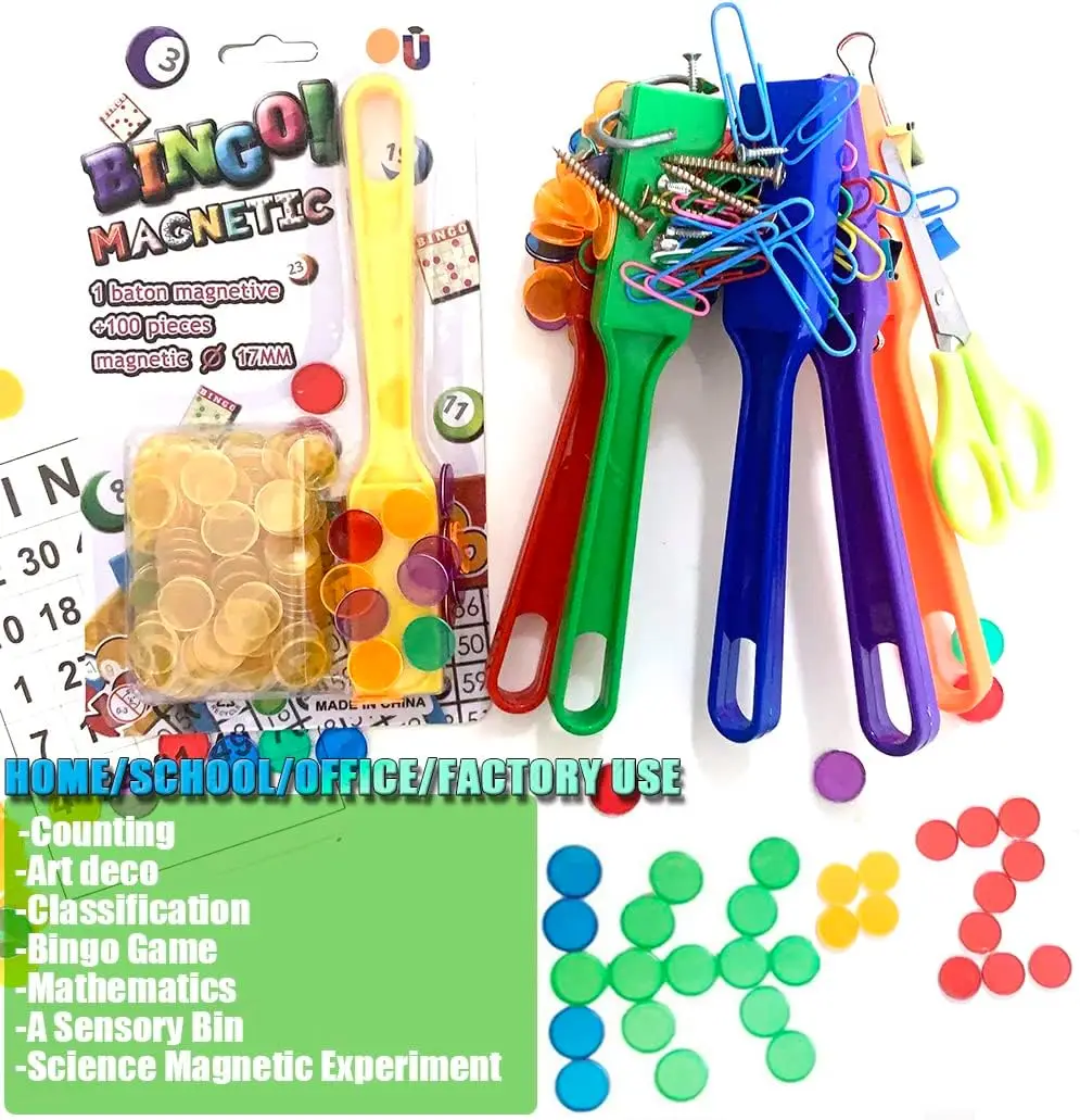 Baguettes magnétiques Montessori et jetons de Bingo, jeux de comptage et de tri des couleurs, outils pédagogiques, jouets éducatifs pour enfants