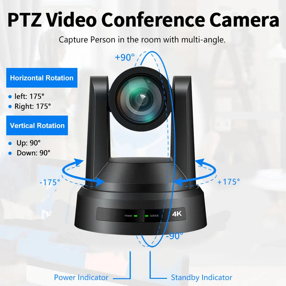 4K/1080P Ptz NDI Camera HDMI SDI LAN USB POE Video Conference Camera 12/20/30X Zoom for Church Business Youtube Live Streaming