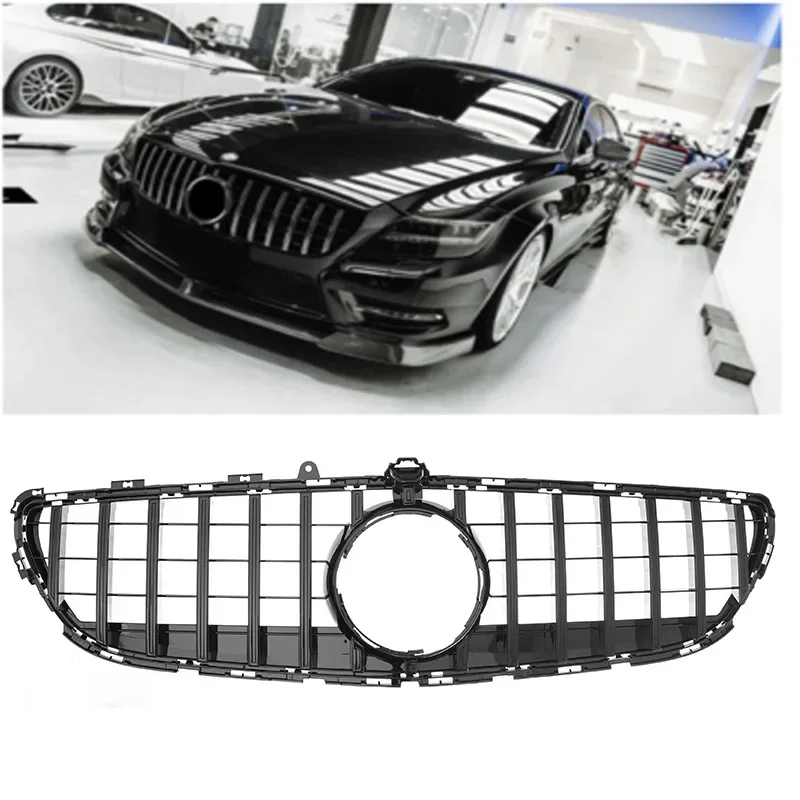 

For Mercedes-Benz CLS W218 CLS260 CLS300 CLS400 Plastic Front Bumper Grill Grille GT Center Vertical Bar 2015-2018