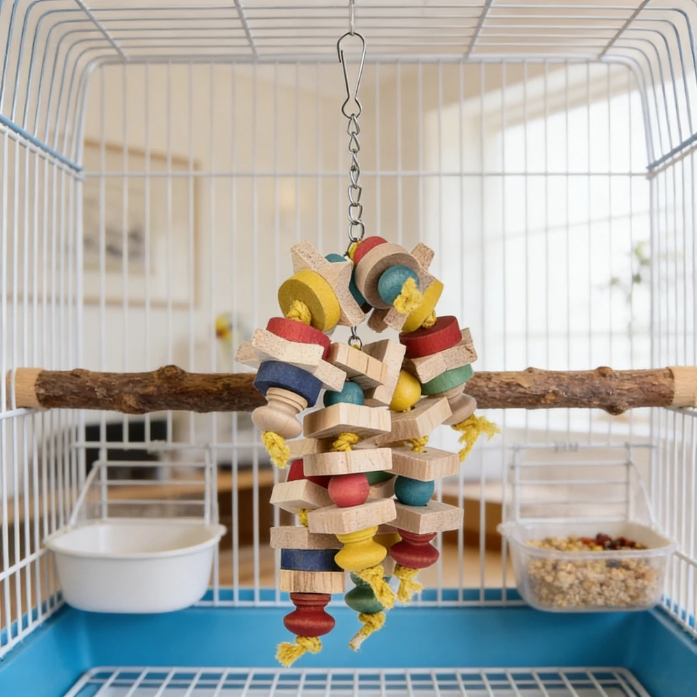 

Large Parrot Chew Toy Bird Foraging Toys Hanging Cage Toy for Macaws Cockatoos African Greys Parakeets Pet Bird Cage Accessory