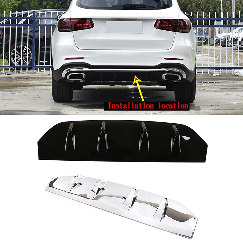 For Mercedes-Benz GLC 2020-2021 Rear Surround Back Lip Protection Plate Car Exterior Modification Accessories 1 Pcs ABS Silver