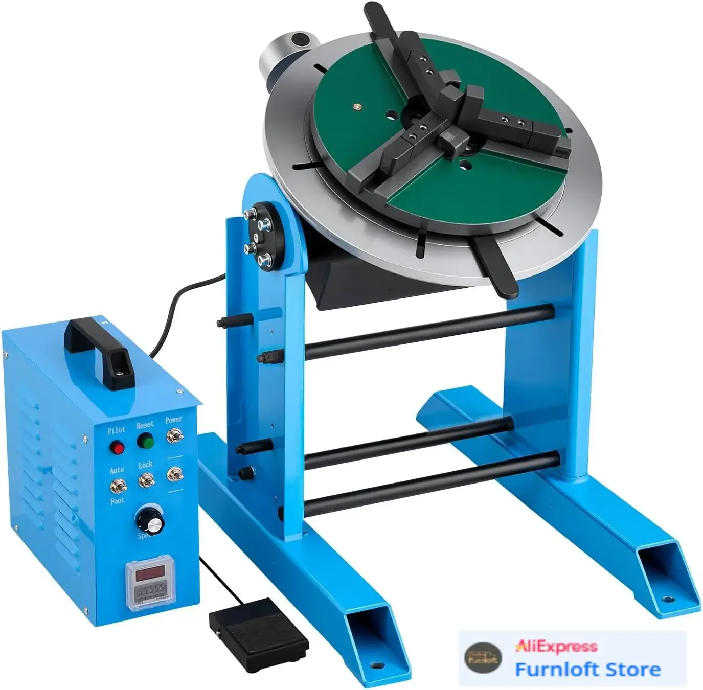Rotary Welding Positioner, 661 lbs Load Capacity, -45° to 90° Tilt Angle Welding Positioner Turntable Table, 0.2-2.5 RPM Speed