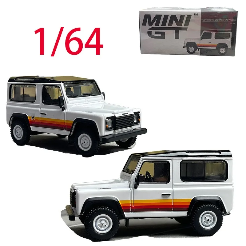 

MiniGT литой под давлением масштаб 1/64 модель автомобиля Land Rover из сплава Land Rover Defender 90, универсал, игровые транспортные средства, игрушки для мальчиков, оригинальная коробка