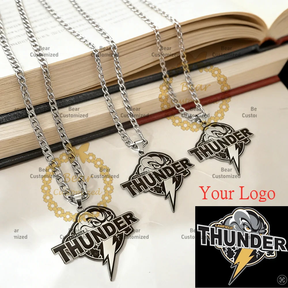 Collier personnalisé en acier inoxydable avec lettre MC, pendentif nom dessin animé DIY, logo écrit à la main, bijoux de mode, accessoire