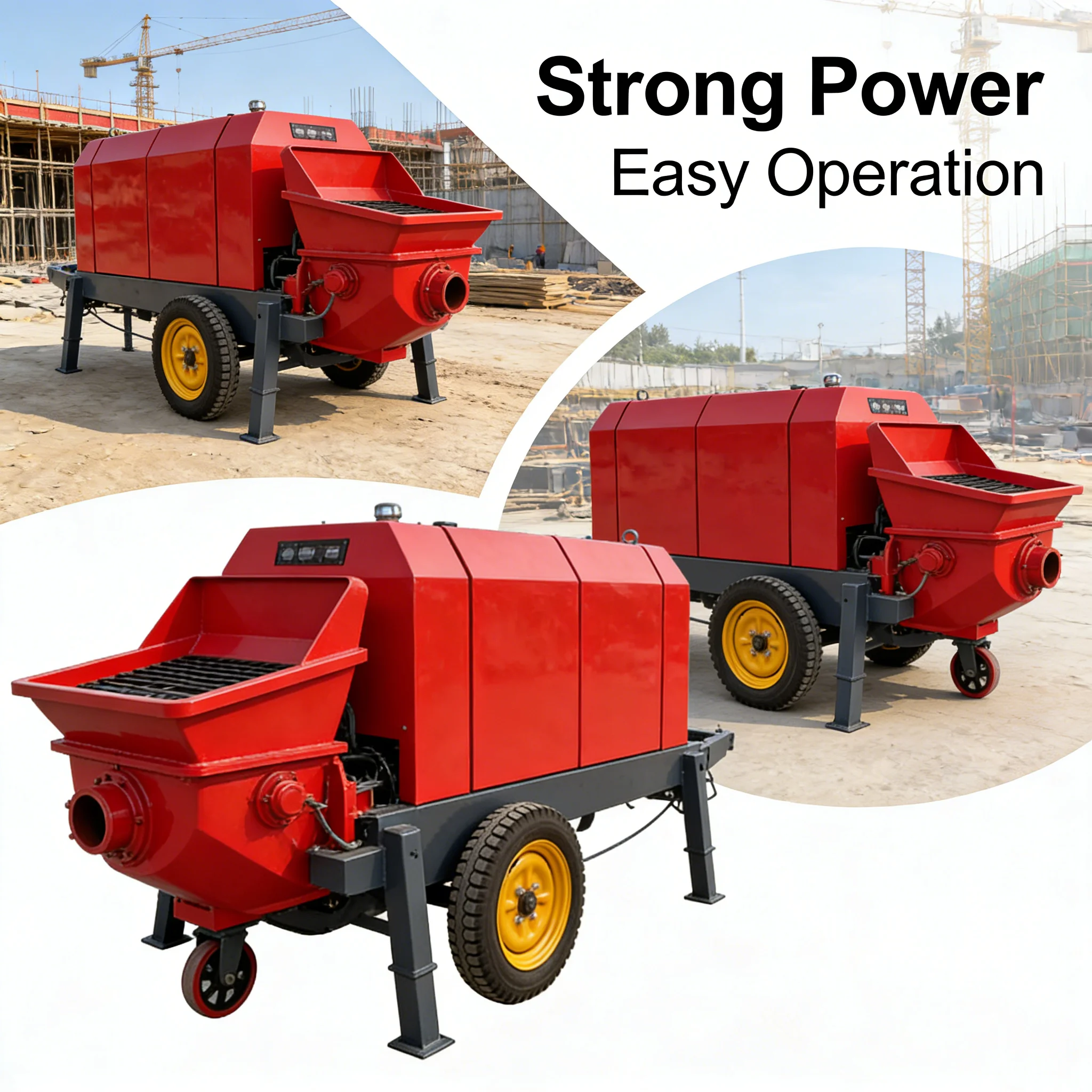 Electric Concrete Pump Machine For Precast Concrete Plant Continuous Pumping For Consistent Production