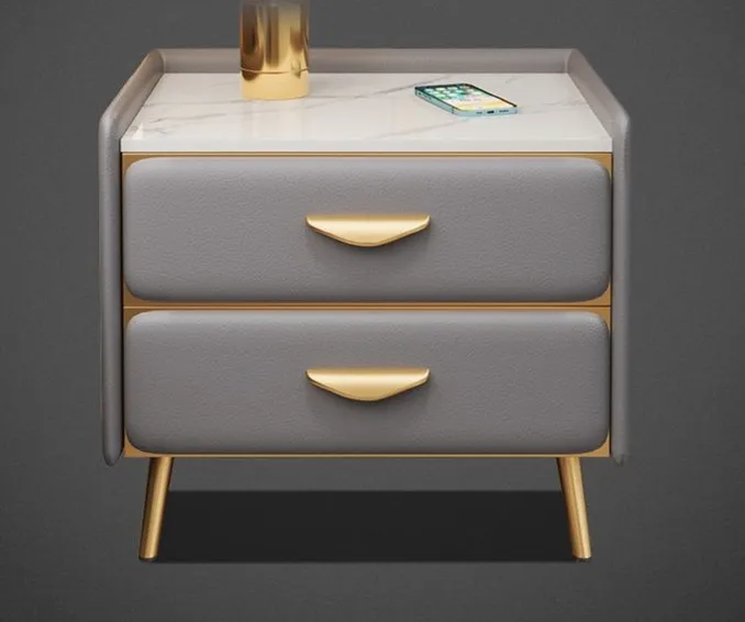 

Factory Wholesale Minimalist Modern Bedside Table Slate Topdesk Bedroom Home Bedside Table Night Stand Cabinet Storage