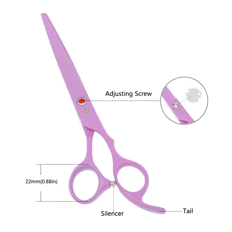 7 inch Purple Dragon Dog Grooming Cutting Scissors Fish Bone 18 Teeth Thinning Shears Japan Steel Pets Clippers Forceps B0036B