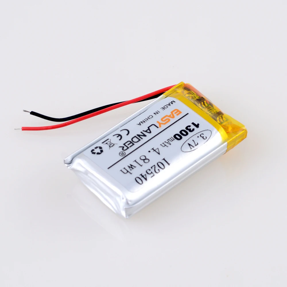 3.7V,1300mAH 102540 Polymer Lithium Ion / Li-ion Battery  Replace the Recorder in the Mirror