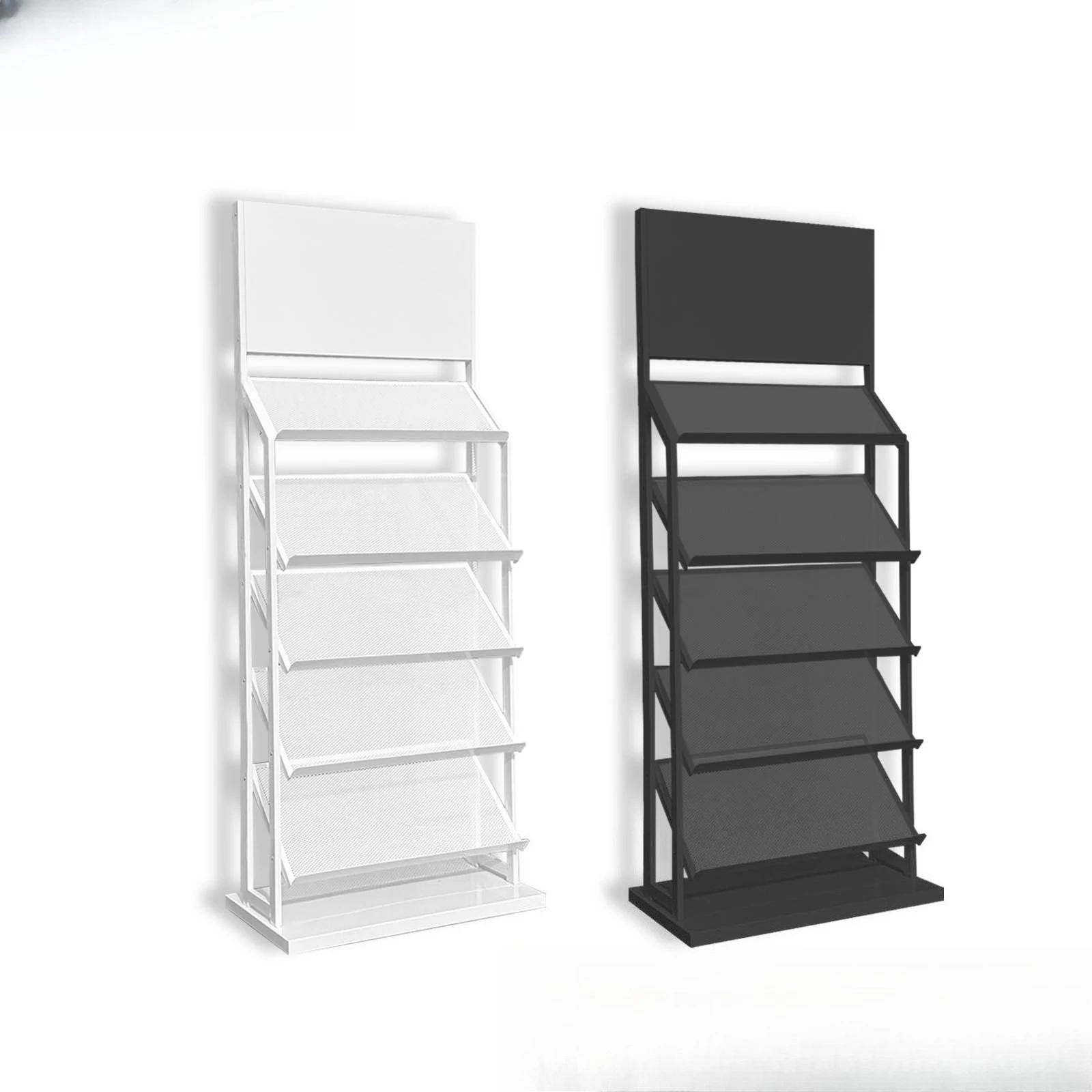 Xiyuan high-grade multi-layer data rack hollow iron mesh magazine book rack vertical metal storage finishing display rack