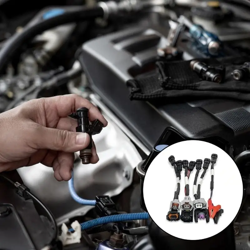 Common Nozzle Tester Cable Set, 7 Cables with Multiple Cable-End Styles for Nozzle Checks and Automotive Service X37F