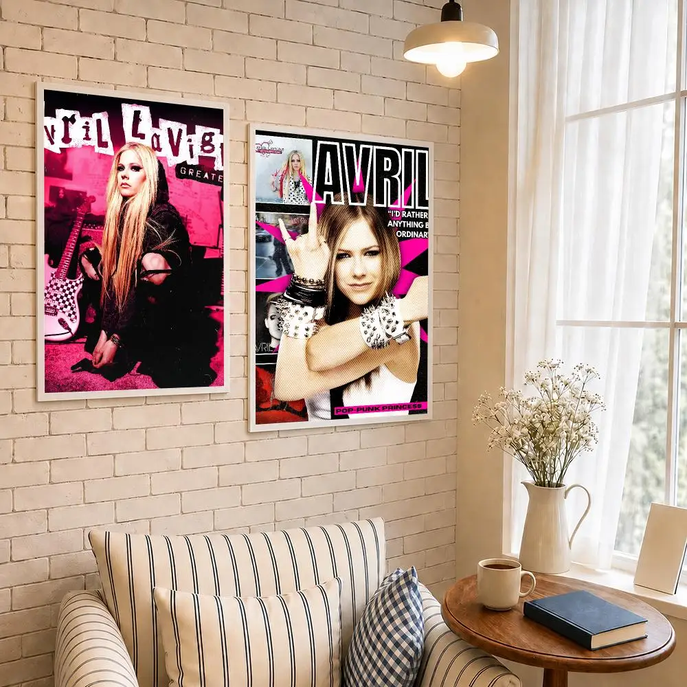 Singer A-Avril Lavigne Poster PP Self-Adhesive Waterproof Wall Decor for Bedroom,Living Room,Dorm,Bar Aesthetic Decor Gift