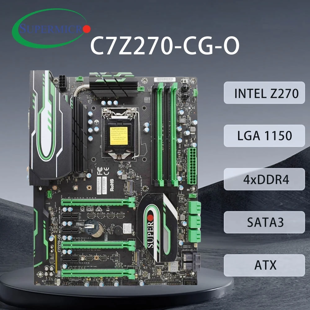 

SUPERMICRO C7Z270-CG-O Motherboard LGA 1151 Support i7 7700K 6700K i5-7600K 6500 i3-7350K 6300 CPU Intel Z270 DDR4 64GB HDMI ATX