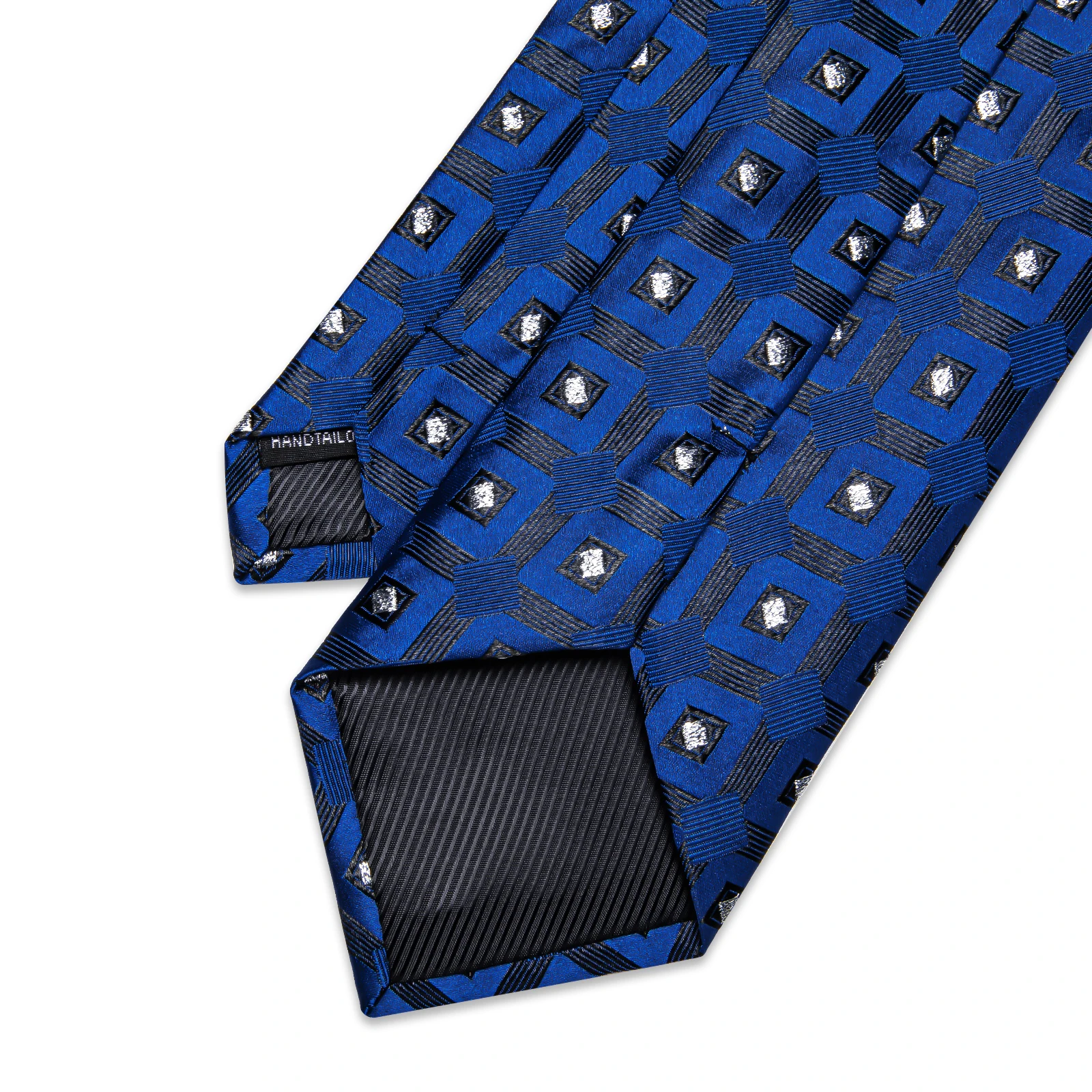 Classic Blue Plaid Men's Tie Sliver Dots Necktie for Man Wedding Daily Wearing High Quality corbatas para hombre Free Shipping