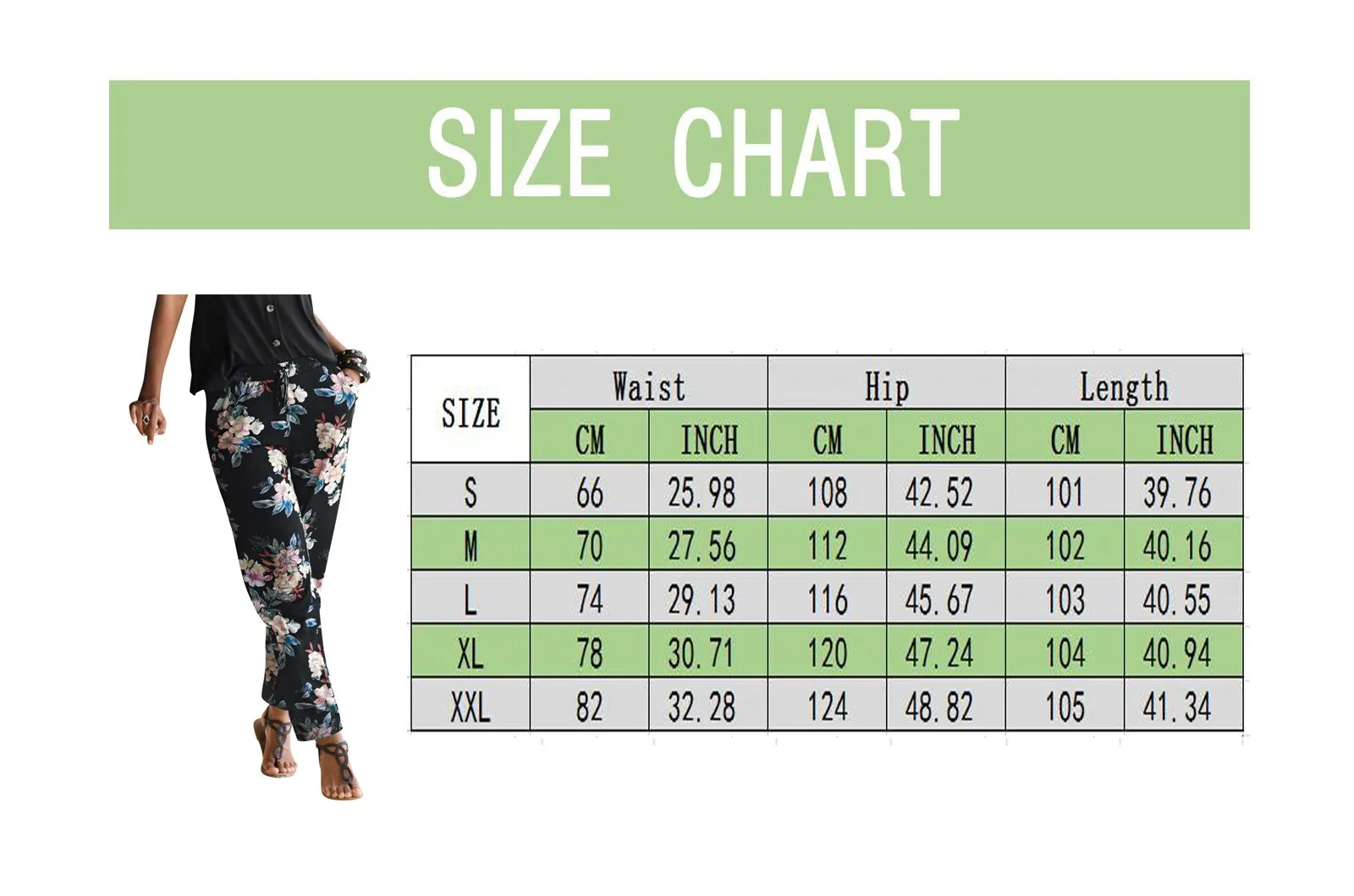 Fashion Floral Printed Bohemian Beach Holliday Pants Leisure Pants Loose Elastic Waist Trousers With Pockets Women's Pants