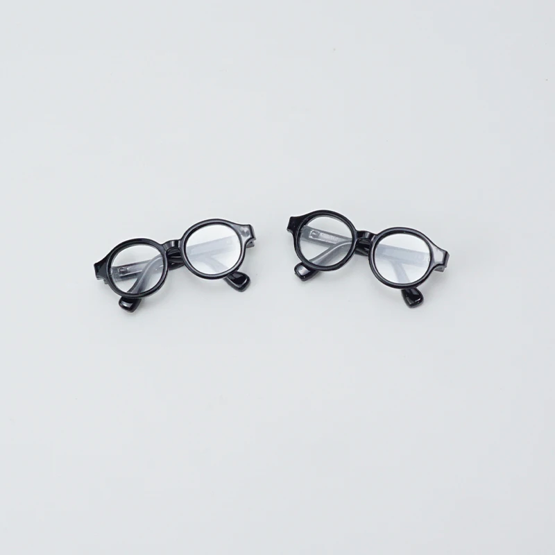 Gafas de montura redonda para muñecas, lentes transparentes, accesorios para muebles de juguete, minigafas en miniatura para casa de muñecas