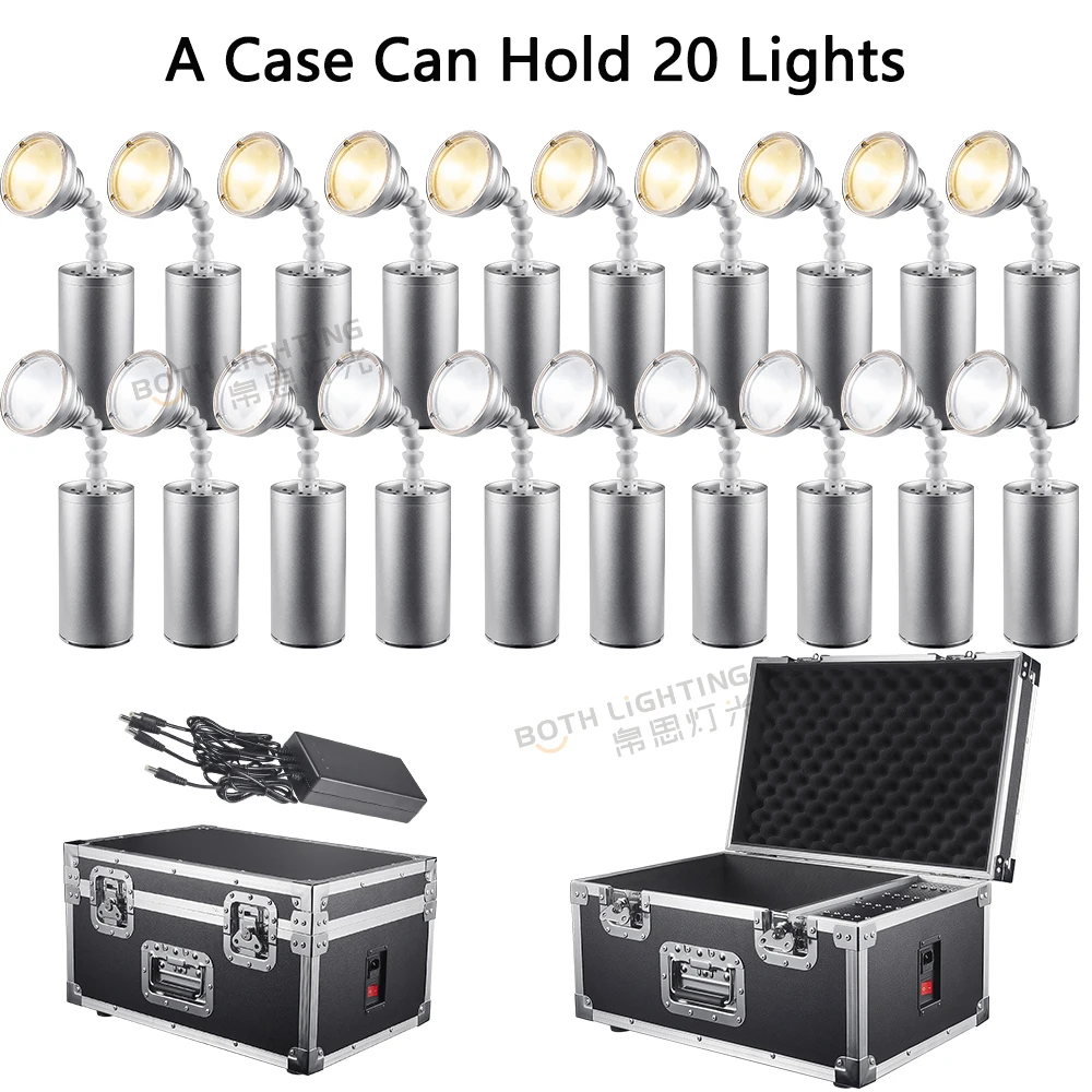 Both Lighting Pin Spot With Zoom 10W Warm White Cool White Mini Wireless Battery Light Magnetic Attraction Uplights for Wedding