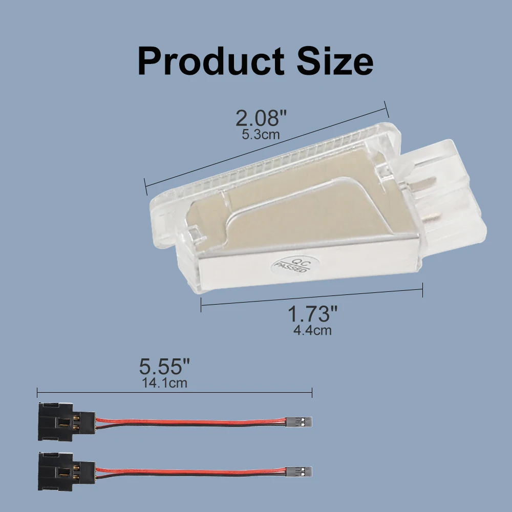 ضوء LED أبيض مقاوم للماء داخل السيارة ، باب المجامل ، ، Footwell ، صندوق القفاز ، مصباح ، 8000 K ، أودي A3 ، 8P ، A4 ، B6 ، A6 ، C6 ، 2 من صندوق السيارة
