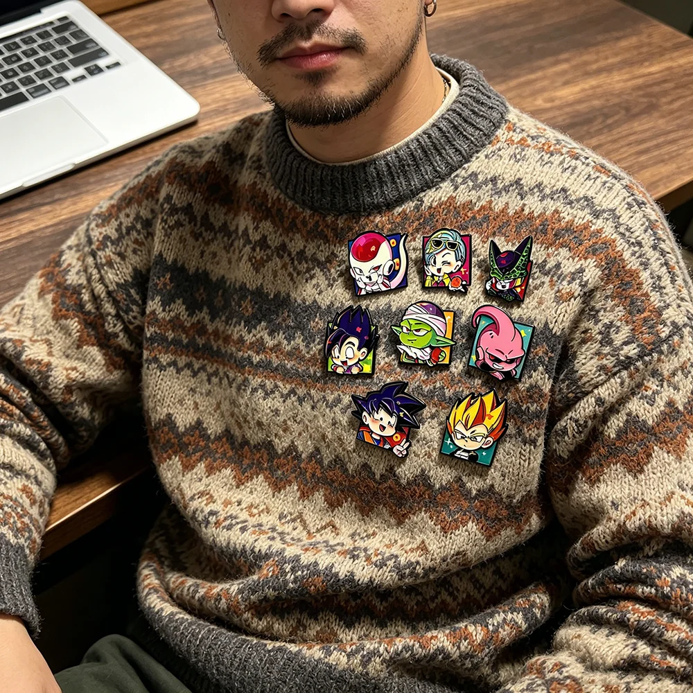 8pcs Funny Cartoon Anime Enamel Pins Set Cool Lapel Badges for Clothes And Backpacks Creative Jewelry Accessory for Friends