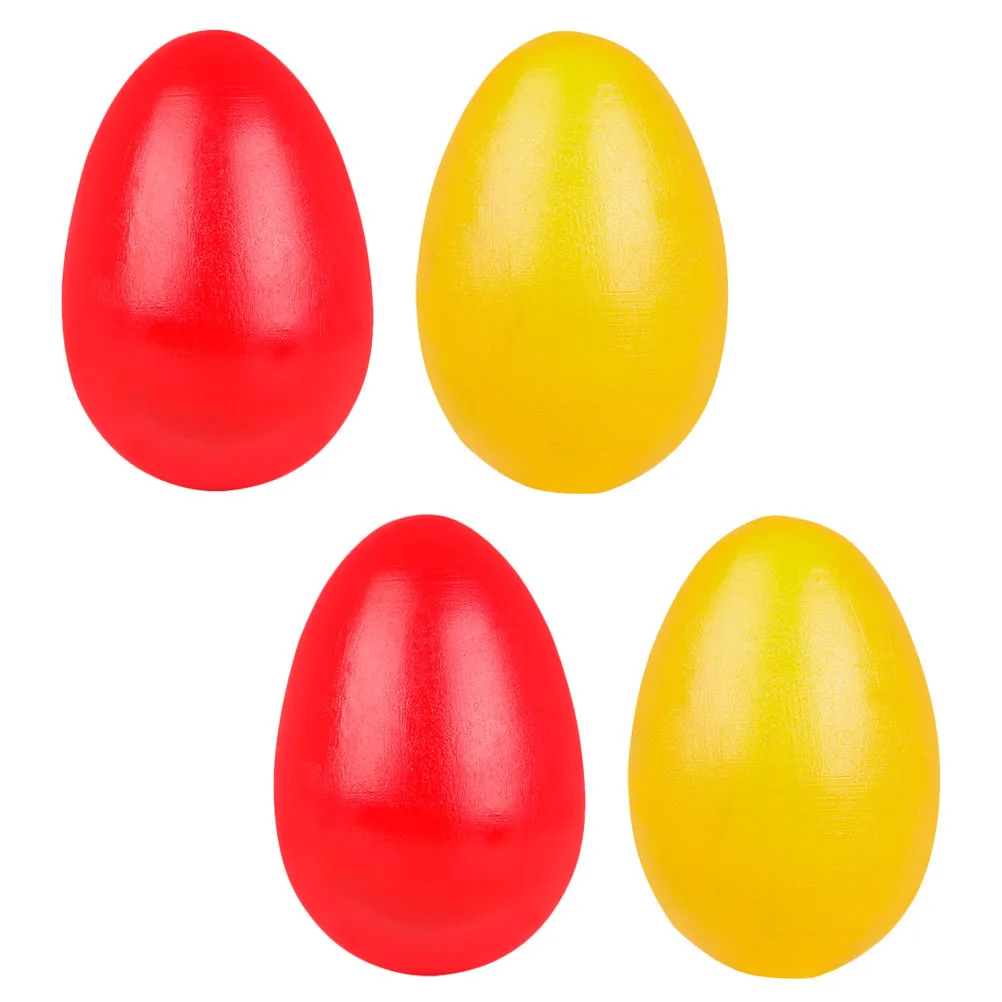 Shakers à œufs musicaux en bois, 4 pièces, sûrs et durables, amélioration des compétences cognitives, Instrument de Percussion coloré, frapper les œufs