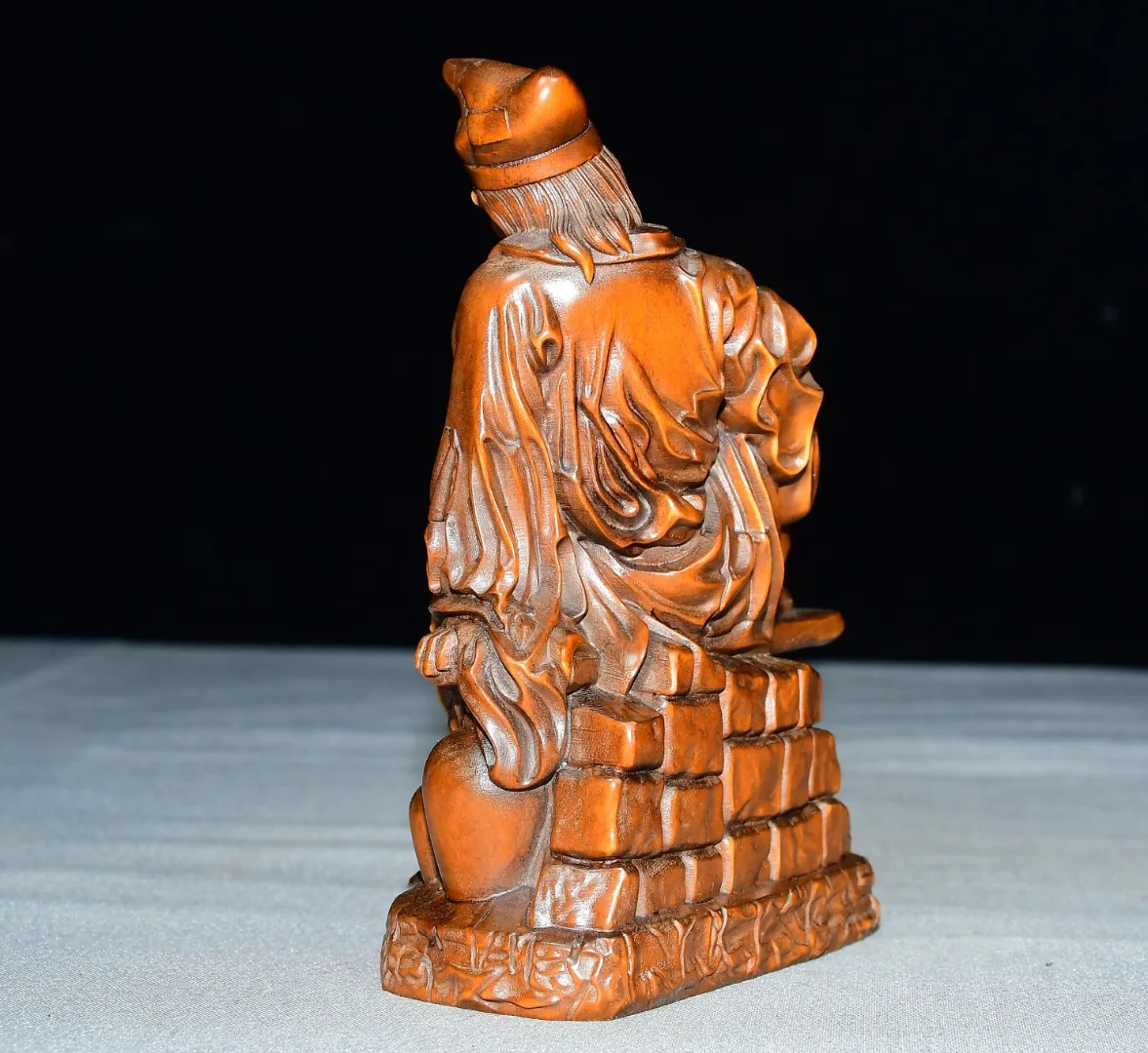 Old Boxwood Jigong Living Buddha Take a fan and gourd Amitabha Buddha screen Wenfang Amass wealth Ornaments