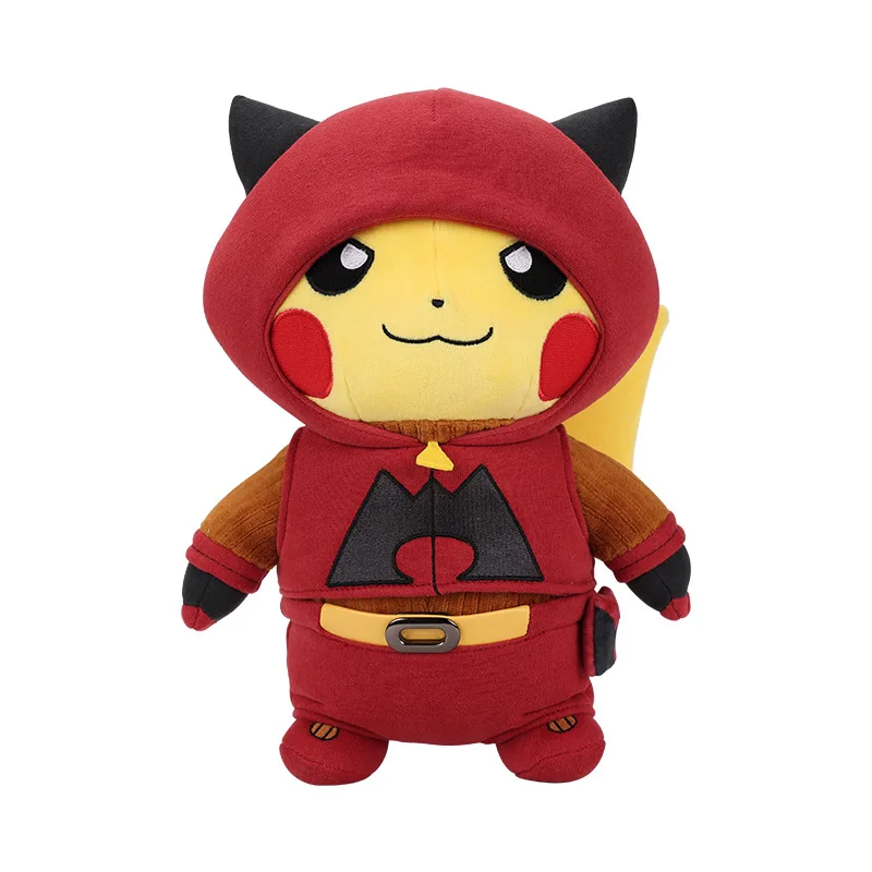 New Style Pokemon Villain Costume Pikachu Plush Toy Team Flare Rocket Skull Galactic Cute Pikachu Plushies Home Decor Xmas Gifts