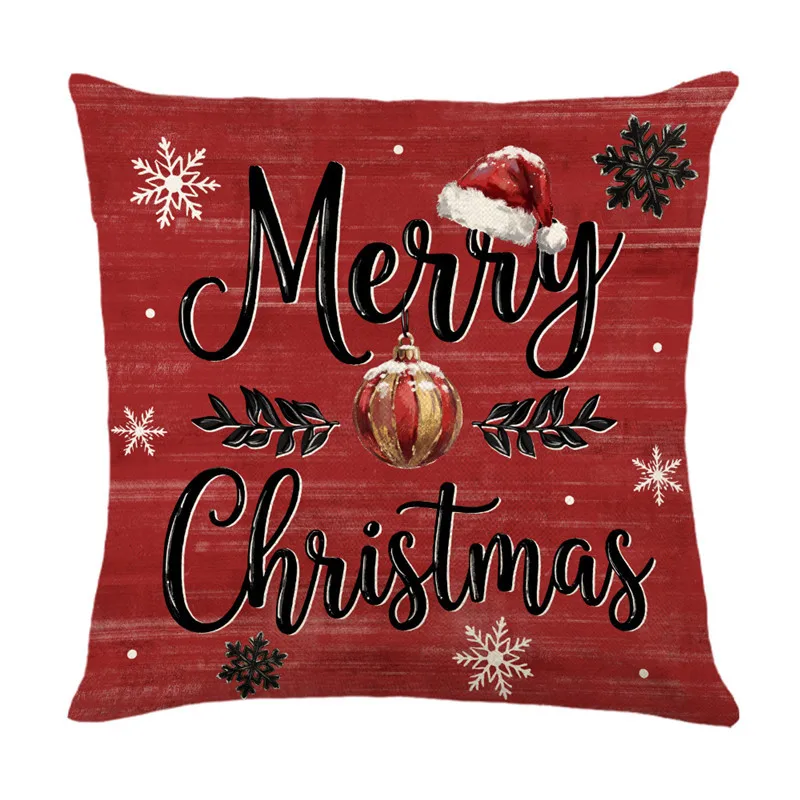 2026 Merry Christmas Cushion Cover Lovely Santa Claus Penguin Deer Print for Sofa Bed Chair Christmas Home Decor Christmas Gift