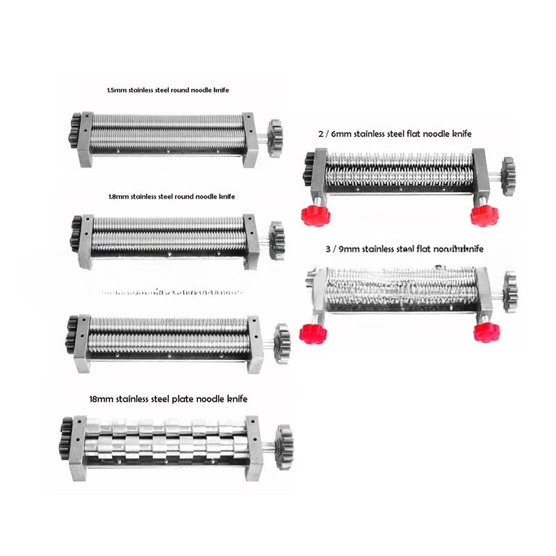Electric Noodle Pressing Machine Spare Parts Pasta Cutting Roller Accessories Stainless Steel Cutter Flat Knife Round Knife FKM
