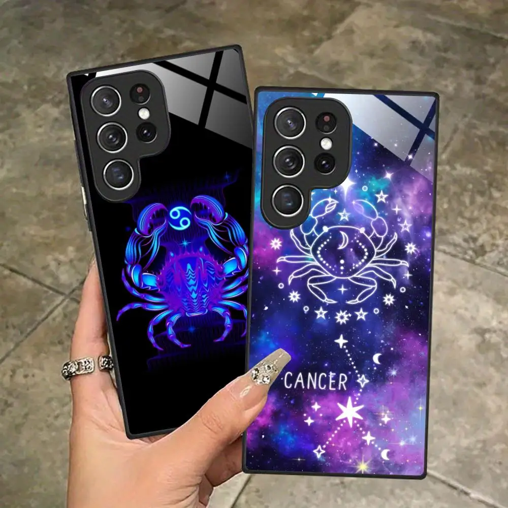

Чехол для мобильного телефона «Знак зодиака» с раком для Samsung Galaxy S25 S24 S23 S22 S21 S20 Note20 Plus FE Ultra Glass Cover Luxury Pretty