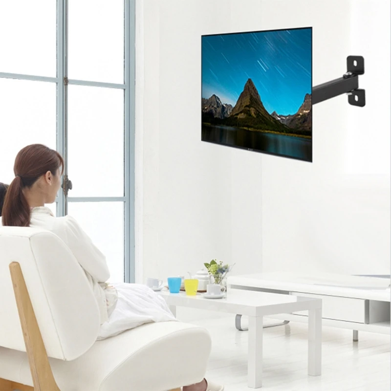 Full Motion Wall Mount for 10-32inch Monitors and Televisions Corner TV Mount Enhances Your Room Aesthetics 5kg Bearing