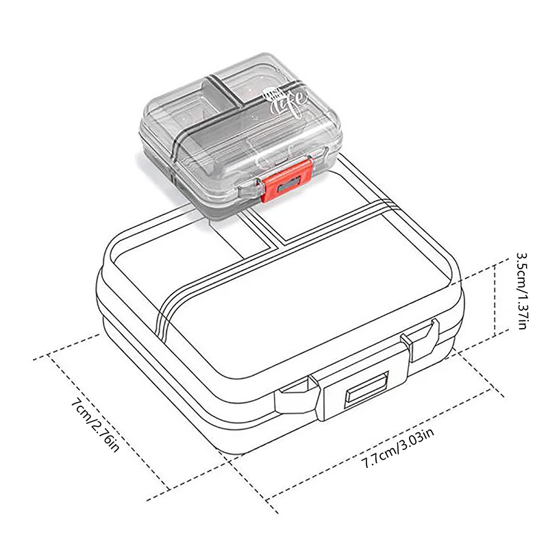 Seven Day Travel Mini Portable Medicine Box Multi Grids Sealed Medication Pills Storage Box Jewelry Storage Box Moisture-proof