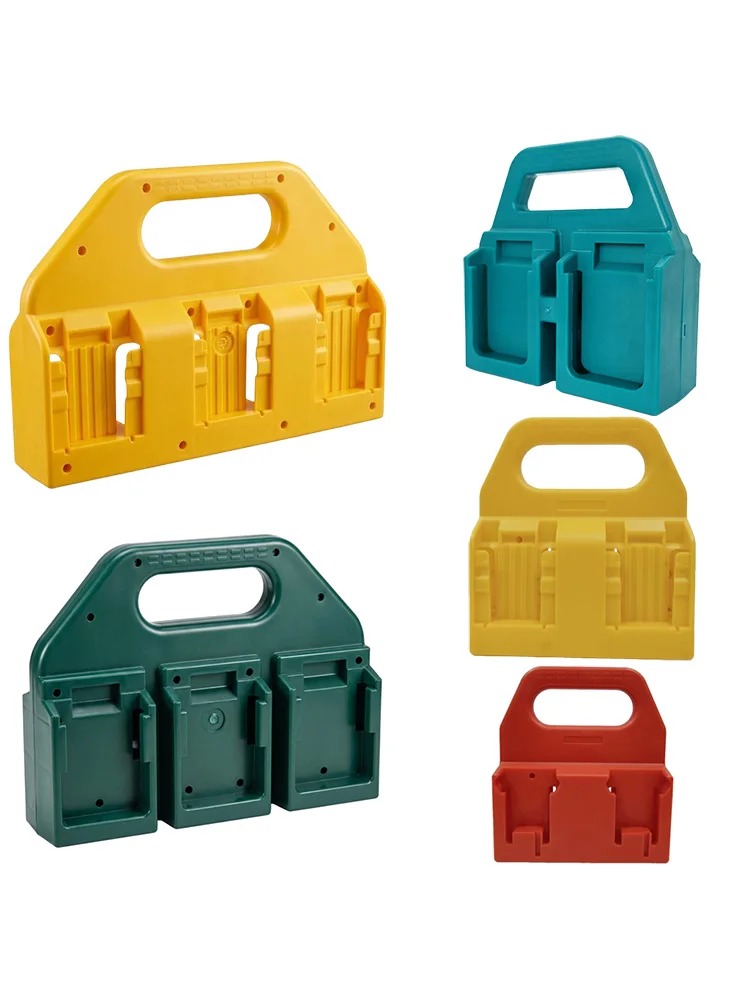 4/6-Fach Batteriehalter für Dewalt Makita Milwaukee 18V/14,4V Li-Ionen-Akkus mit Tragegriff – Detail 1