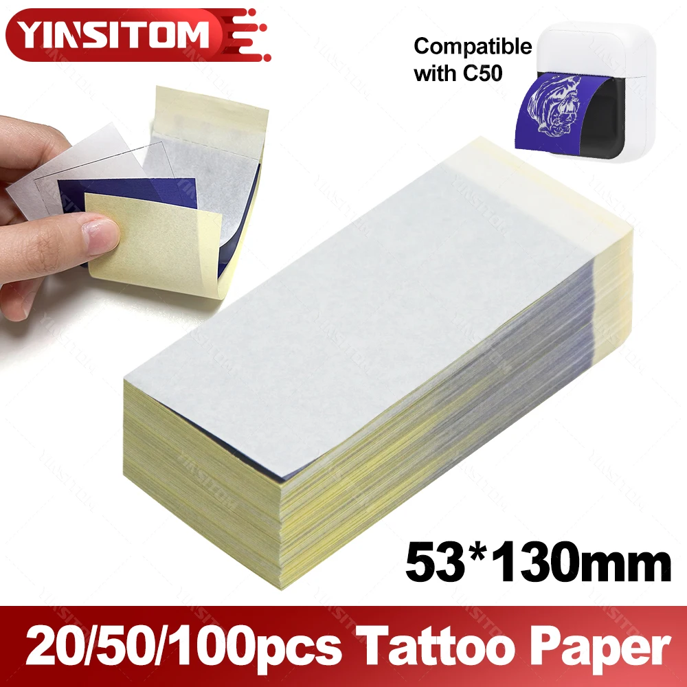 2inch 53*130mm Mini Thermal Tranfer Senticl Papers 20/50/100pcs per Pack for GZTP5801 Mini Tattoo Transfer Printer Accessories