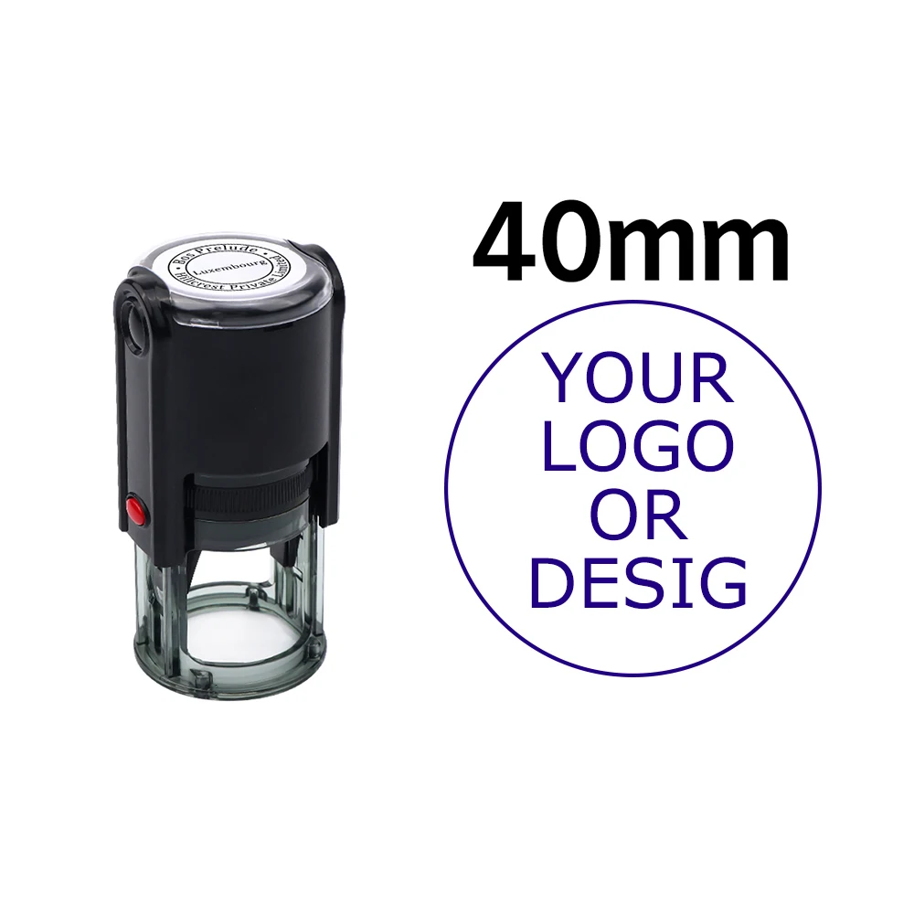 Benutzerdefinierter selbstfärbender Stempel 25/30/40/50 mm rundes Logo-Design P personalisierter Presstyp-Tintenstempel für Hochzeitseinladungsumschläge